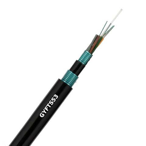 C&acirc;ble &agrave; fibre optique enterr&eacute; souterrain &agrave; double armure CST GYFTS53 FRP