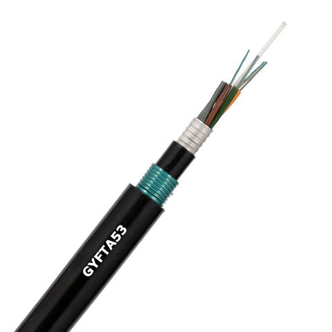 C&acirc;ble &agrave; fibre optique enterr&eacute; directement &agrave; double armure GYFTA53